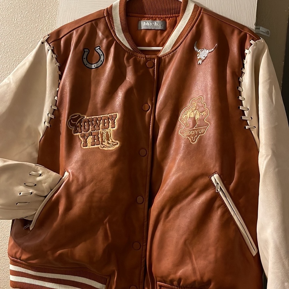 Brown and Cream Varsity Jacket